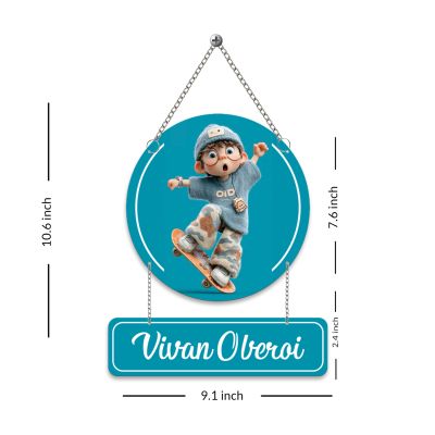 Personalized Skater Boy Wooden Wall Hanging